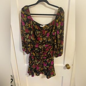 ASTR The Label Chiffon Floral Mini Dress